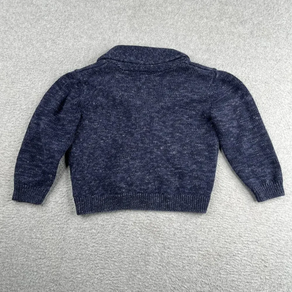 Baby B'gosh Knit Sweater Baby Size 24 Months Button Up Navy Blue Heather